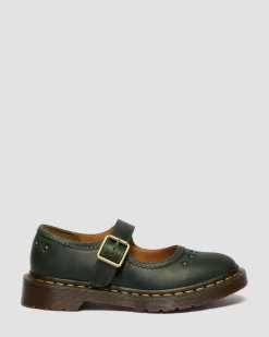 Babies Flower en cuir Crazy Horse in Vert Doc's