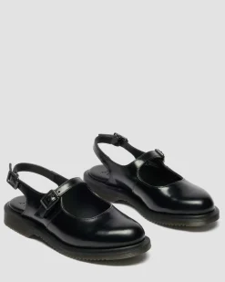 Babies Madaline en cuir Smooth à bride arrière in Noir