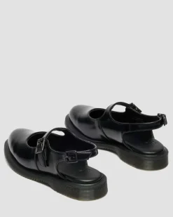Babies Madaline en cuir Smooth à bride arrière in Noir
