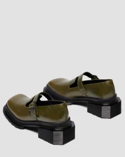 Babies Maybole en cuir à bout carré in Olive Vert