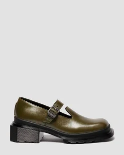 Babies Maybole en cuir à bout carré in Olive Vert