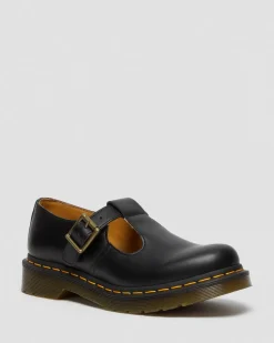 Babies Polley en cuir Smooth in Noir