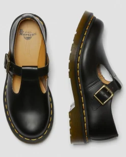 Babies Polley en cuir Smooth in Noir