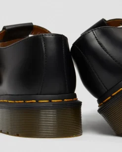 Babies Polley en cuir Smooth in Noir