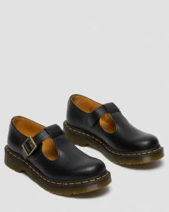 Babies Polley en cuir Smooth in Noir