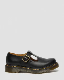 Babies Polley en cuir Smooth in Noir
