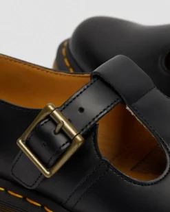 Babies Polley en cuir Smooth in Noir