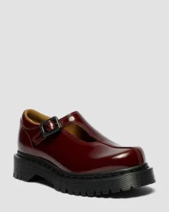 Babies Rejena en cuir Laquered in Rouge Cherry Red