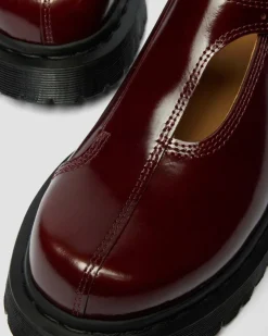 Babies Rejena en cuir Laquered in Rouge Cherry Red