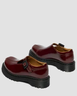 Babies Rejena en cuir Laquered in Rouge Cherry Red