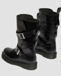 Biker boots Anistone en cuir à brides in Noir