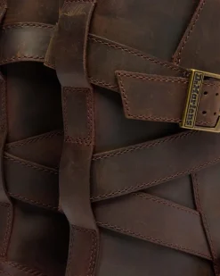 Biker boots Anistone en cuir Crazy Horse à brides in Marron Foncé