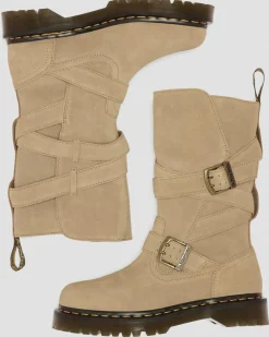 Biker boots Anistone en daim à brides in Tan