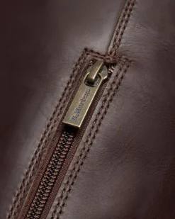 BIKER BOOTS ANISTONE HAUTES EN CUIR CRAZY HORSE in Marron Foncé