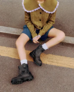 Biker boots Anistone Lo en cuir in Gris Charbon