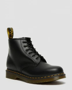 Boots basses 101 Yellow Stitch en cuir Smooth in Noir