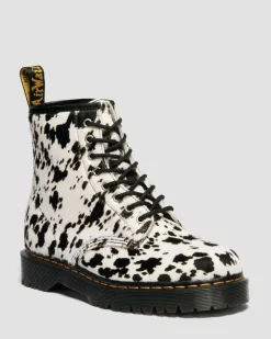 Boots 1460 Bex en cuir Hair On dalmatien in Crème & Noir
