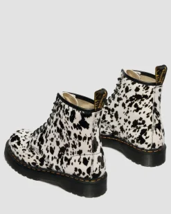 Boots 1460 Bex en cuir Hair On dalmatien in Crème & Noir
