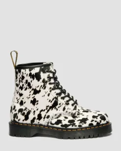 Boots 1460 Bex en cuir Hair On dalmatien in Crème & Noir