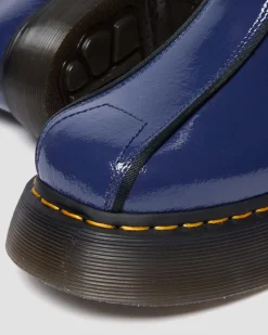 Boots Buzz Hi en cuir Distressed Patent in Bleu Foncé