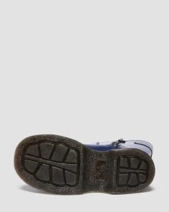 Boots Buzz Hi en cuir Distressed Patent in Bleu Foncé