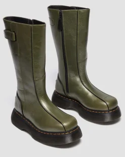 BOOTS BUZZ HI EN CUIR ECLIPSE in Olive Vert