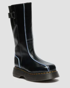 Boots Buzz Hi en cuir Gloss in Noir