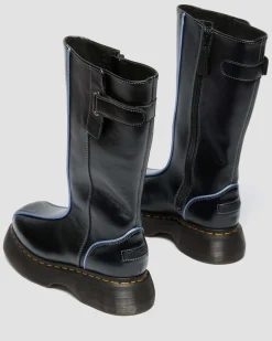 Boots Buzz Hi en cuir Gloss in Noir