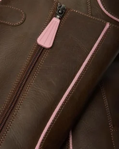 Boots Buzz Hi en cuir Wyoming in Marron Foncé