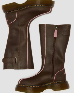 Boots Buzz Hi en cuir Wyoming in Marron Foncé