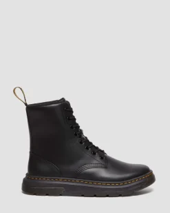 Boots Crewson en cuir à lacets in Black