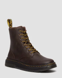 Boots Crewson en cuir à lacets in Marron Foncé