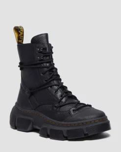 Boots DMXL en cuir à 8 œillets in Noir