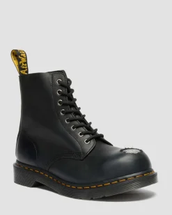 Boots 1460 en cuir à bout en métal in Noir