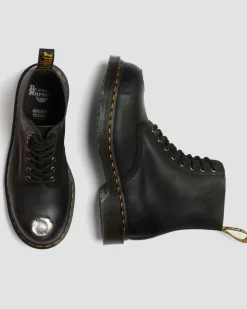 Boots 1460 en cuir à bout en métal in Noir