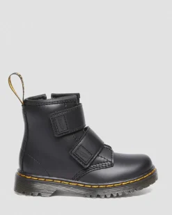 Boots 1460 en cuir à brides velcro pour tout-petit in Noir