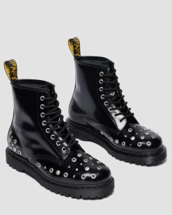 BOOTS 1460 EN CUIR BUTTERO À CLOUS in Noir