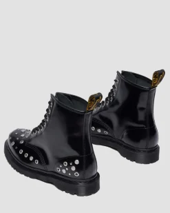 BOOTS 1460 EN CUIR BUTTERO À CLOUS in Noir
