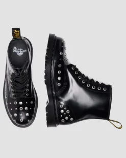 BOOTS 1460 EN CUIR BUTTERO À CLOUS in Noir