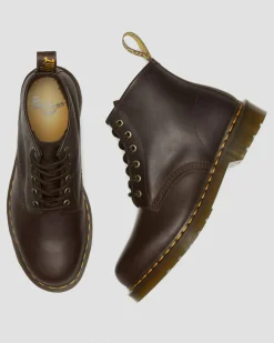 Boots 101 en cuir Crazy Horse in Marron Foncé