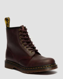 Boots 1460 en cuir Crazy Horse in Rouge Cherry Red