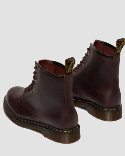 Boots 1460 en cuir Crazy Horse in Rouge Cherry Red