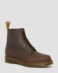 Boots 1460 en cuir Crazy Horse à lacets in Marron