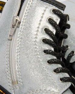 BOOTS 1460 EN CUIR GLITTER PATENT JUNIOR in Argenté