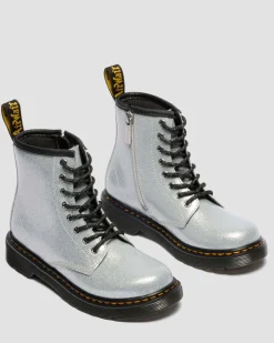 BOOTS 1460 EN CUIR GLITTER PATENT JUNIOR in Argenté