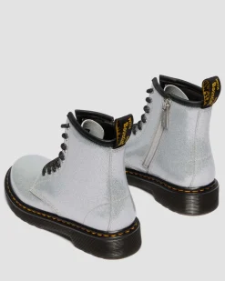 BOOTS 1460 EN CUIR GLITTER PATENT JUNIOR in Argenté