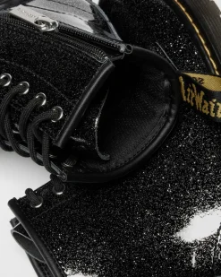 BOOTS 1460 EN CUIR GLITTER PATENT JUNIOR in Noir & Argenté