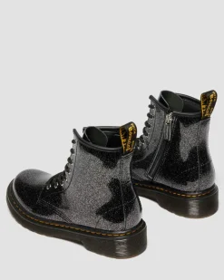 BOOTS 1460 EN CUIR GLITTER PATENT JUNIOR in Noir & Argenté