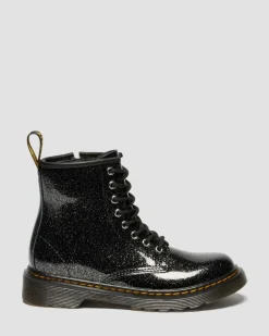 BOOTS 1460 EN CUIR GLITTER PATENT JUNIOR in Noir & Argenté