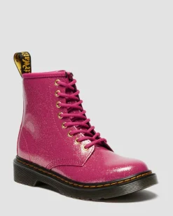 BOOTS 1460 EN CUIR GLITTER PATENT JUNIOR in Rose, Argenté & Doré